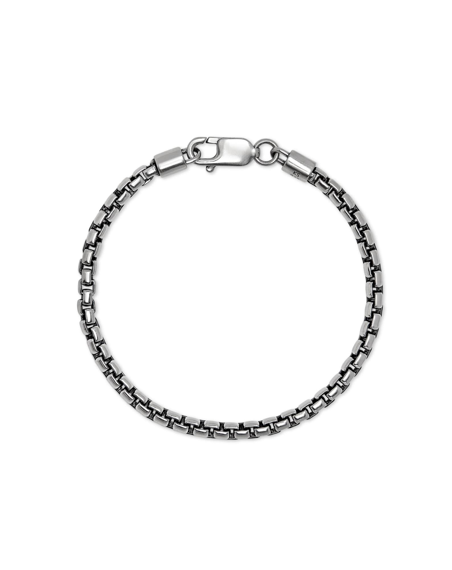 Beck Round Box Chain Bracelet in Oxidized Sterling Silver | Kendra